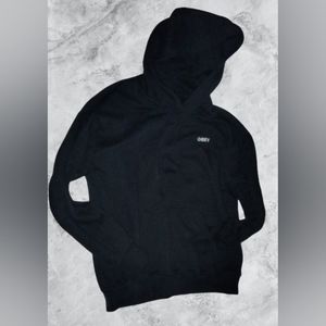 Obey Established Works World Wide Pullover Hoodie Black Graphic Print
